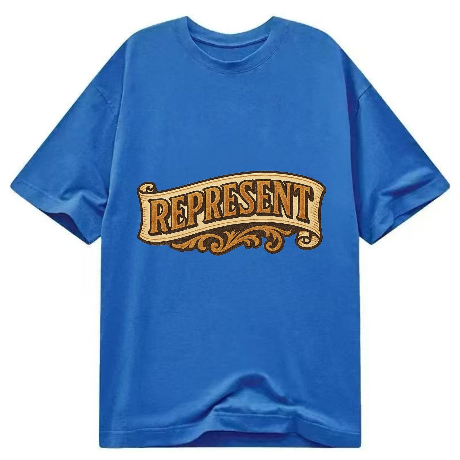 Bold typography design - "REPRESENT" - showing where you from - Classic T-shirt - Blue