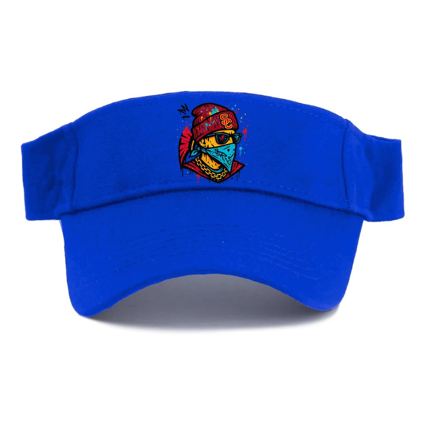 Los Angeles Trojan wearing USC beanie with SC patch - Visor - Blue