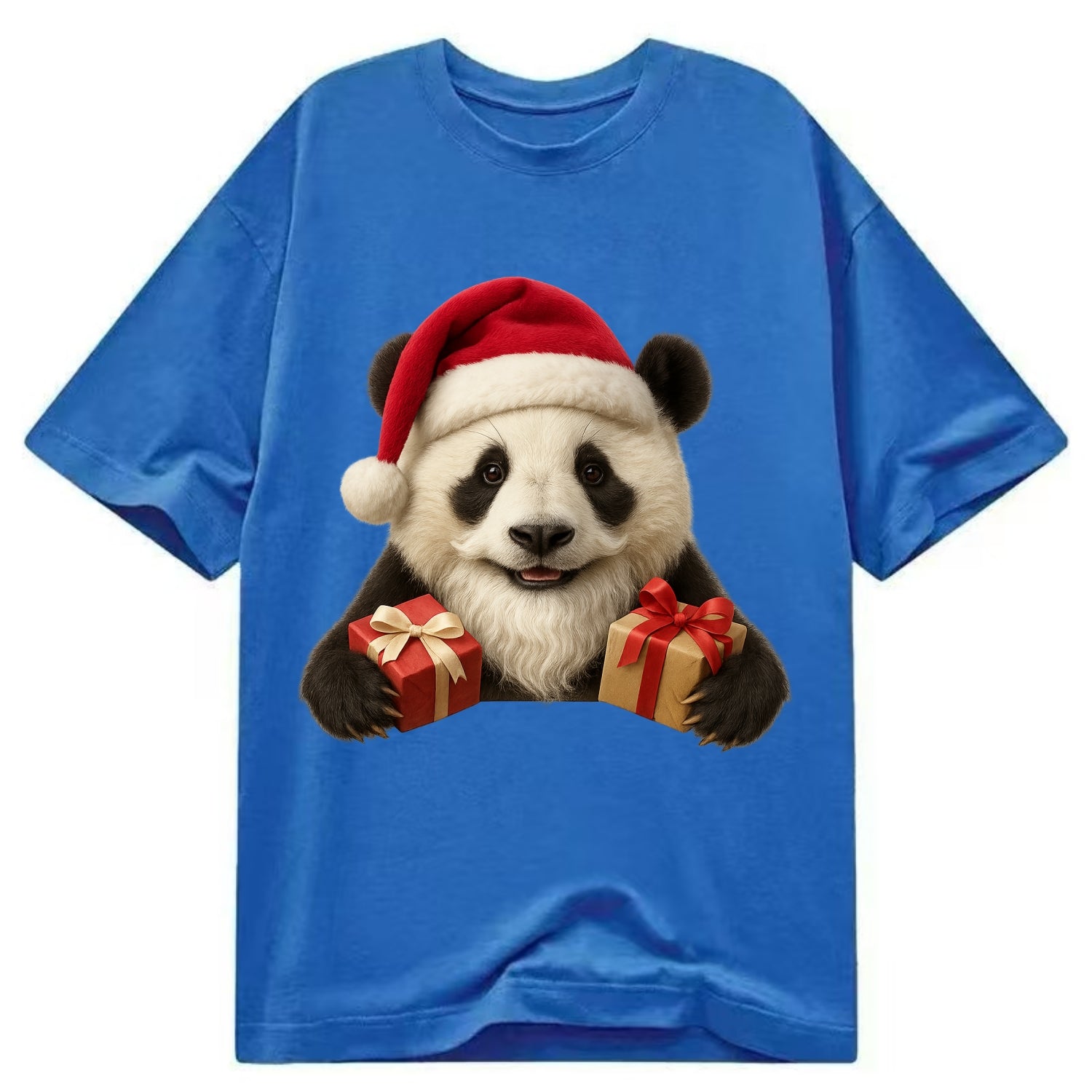 Santa Panda  - Classic T-shirt - Blue