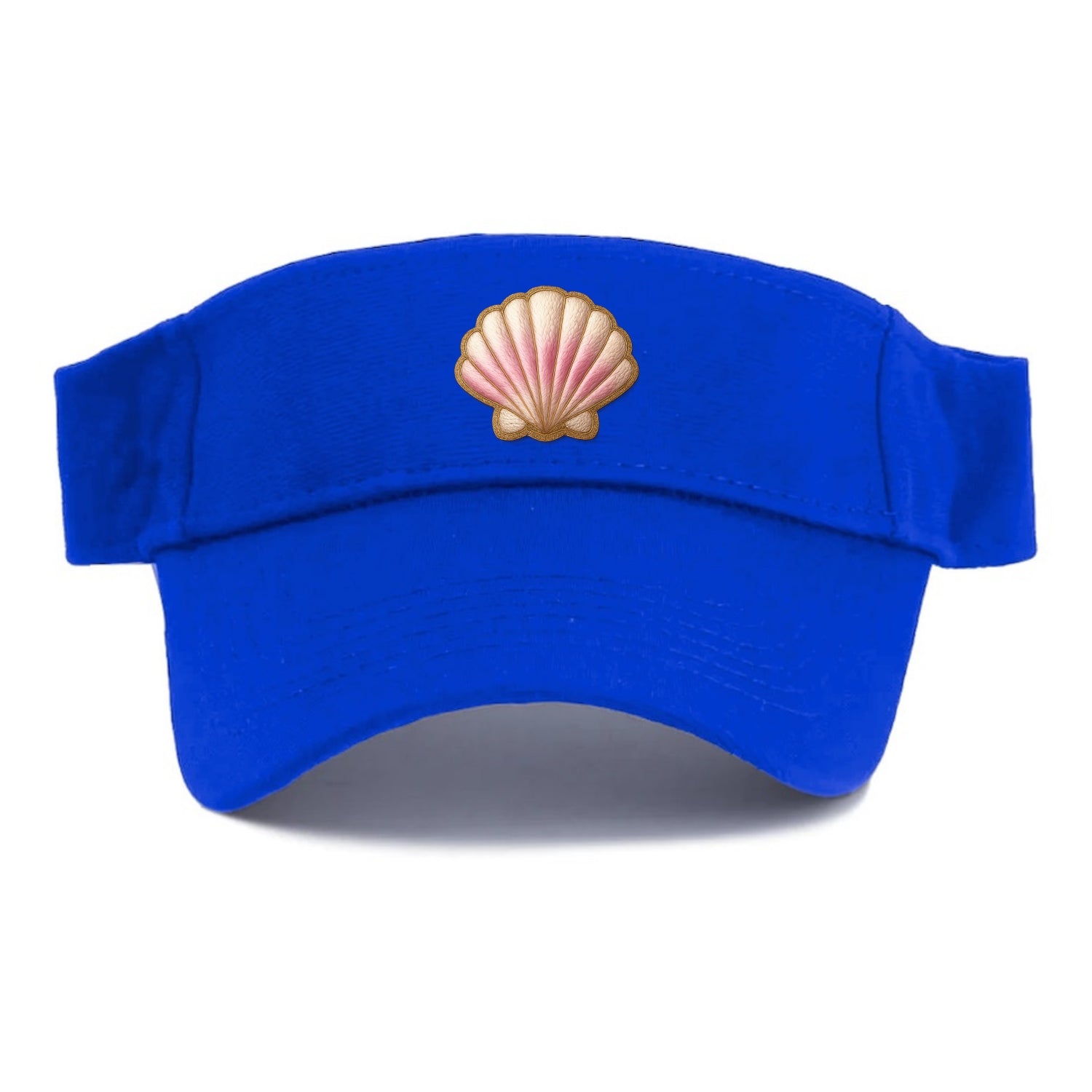 SEASHELL SCALLOP - scallop shell in cream and pink , beach - Visor - Blue