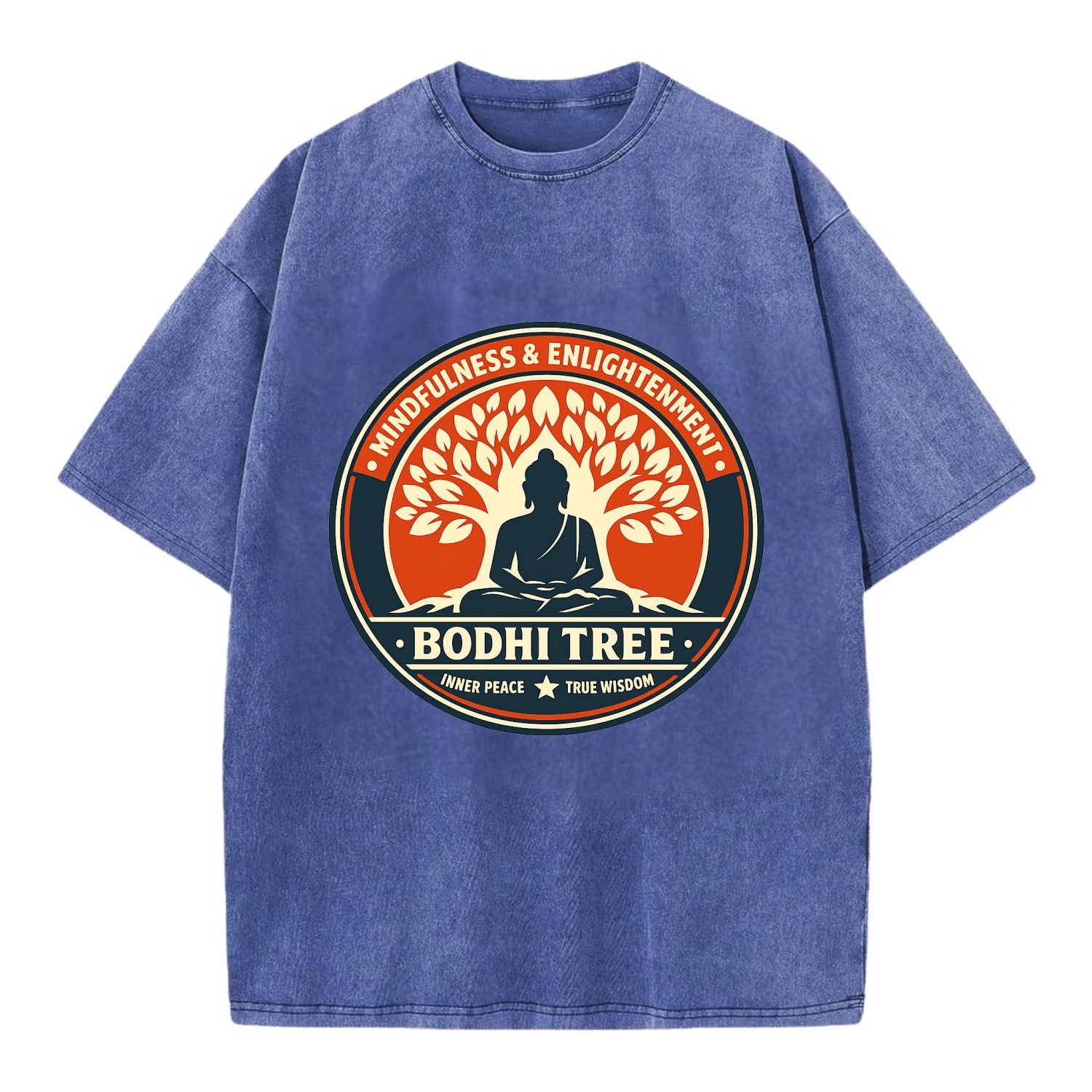 Zen Harmony Emblem - Vintage T-shirt - Blue