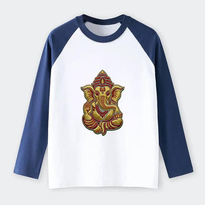 Ganesh - Raglan Long Sleeve T-Shirt - Blue