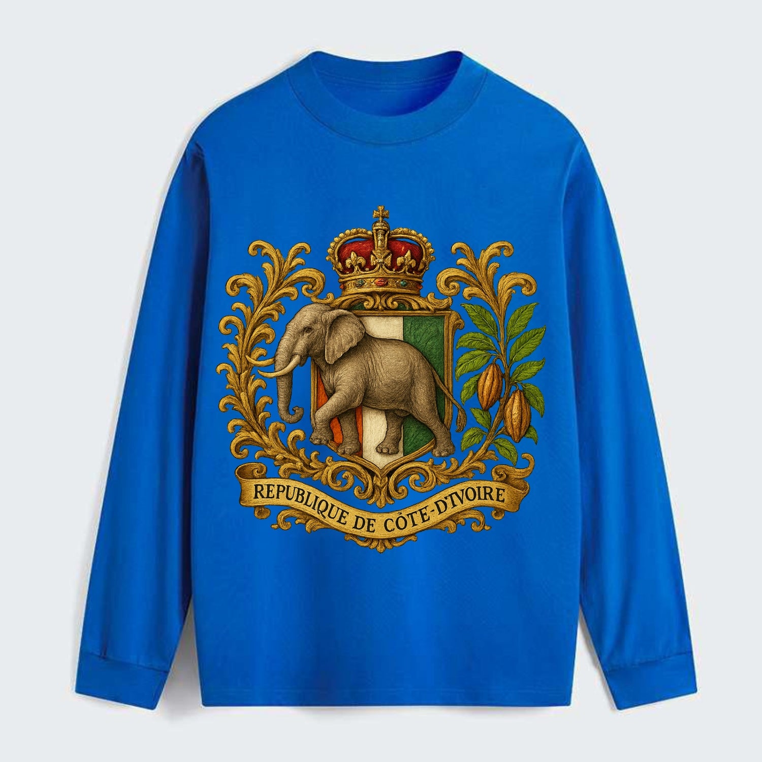 Ivory Coast Heritage Badge - Classic Long Sleeve Shirt - Blue