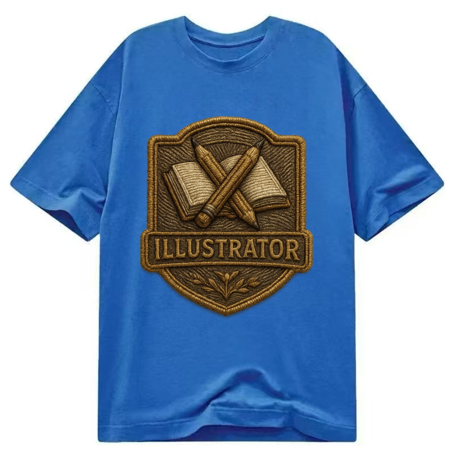Pencils and sketchbook - illustrator badge - Classic T-shirt - Blue