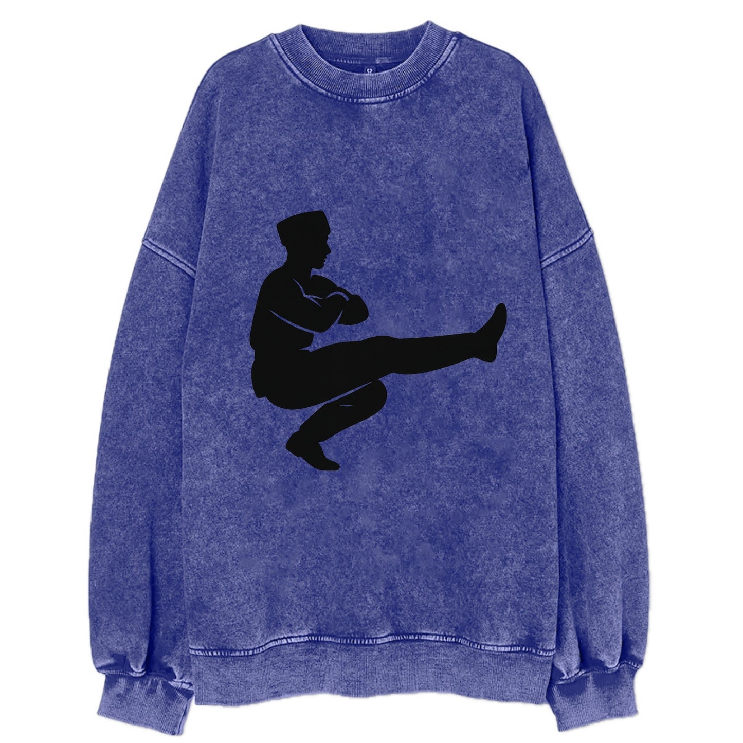 Russian Cossack dancer squat kick - Vintage Sweatshirt - Blue