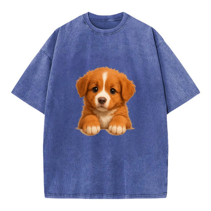 Nova Scotia Duck Tolling Retriever  - Vi - Vintage T-shirt - Blue