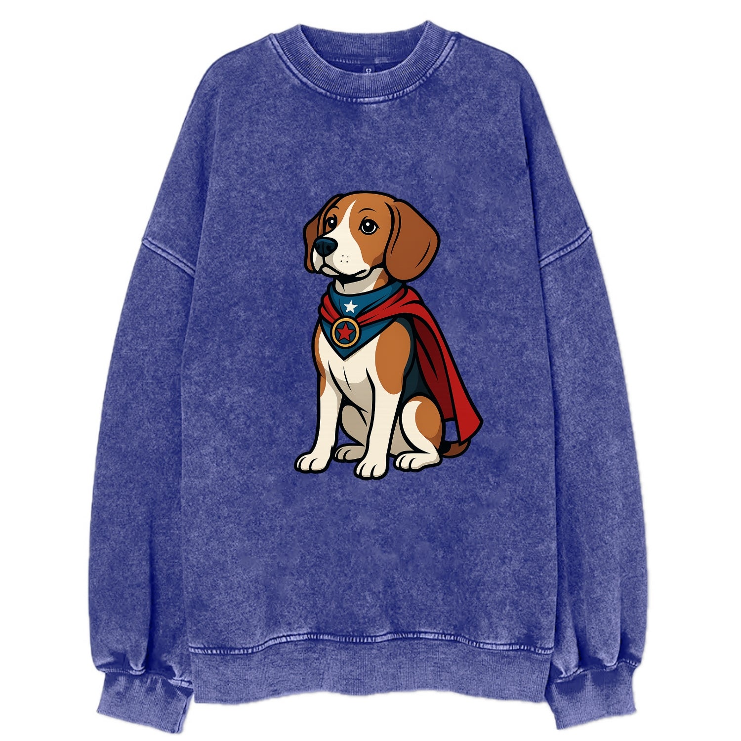 Beagle Patriotic Hero  - Vintage Sweatshirt - Blue