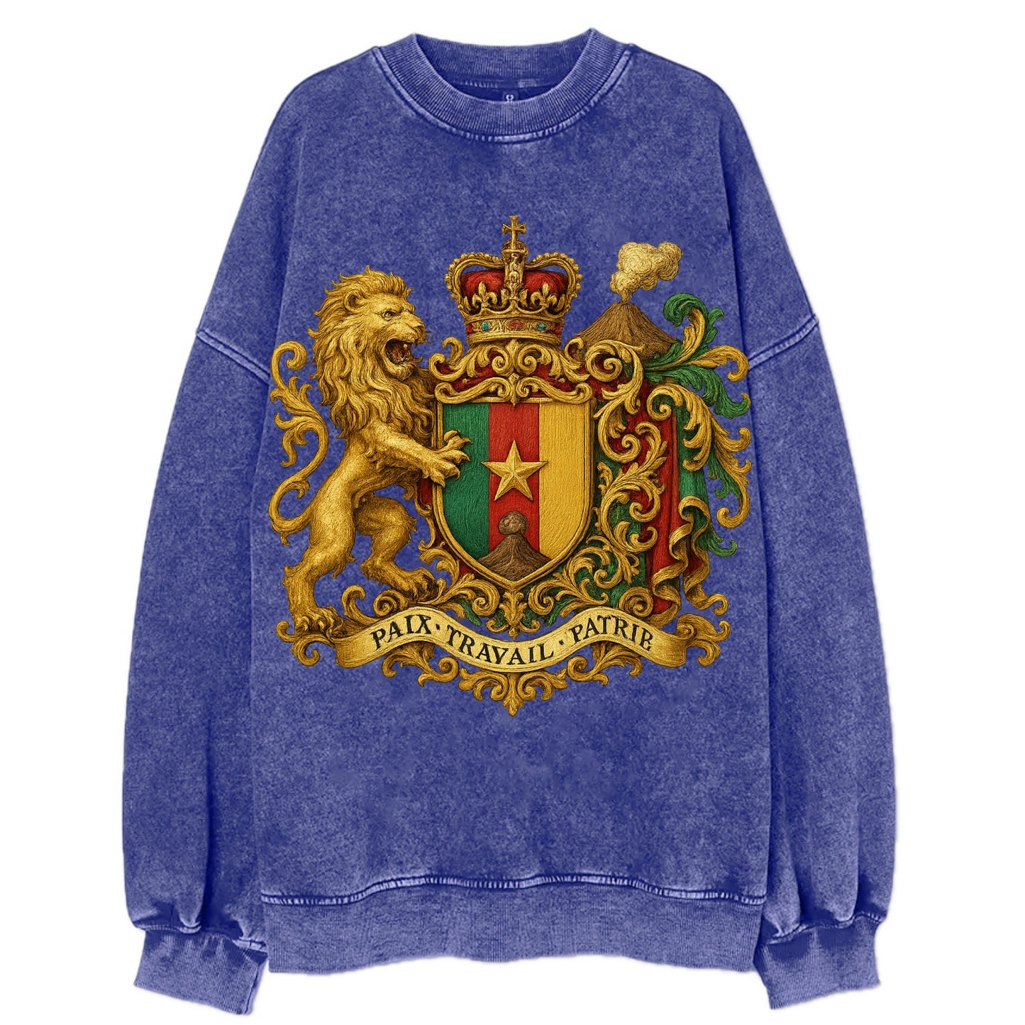 Cameroon Royal Logo  - Vintage Sweatshirt - Blue