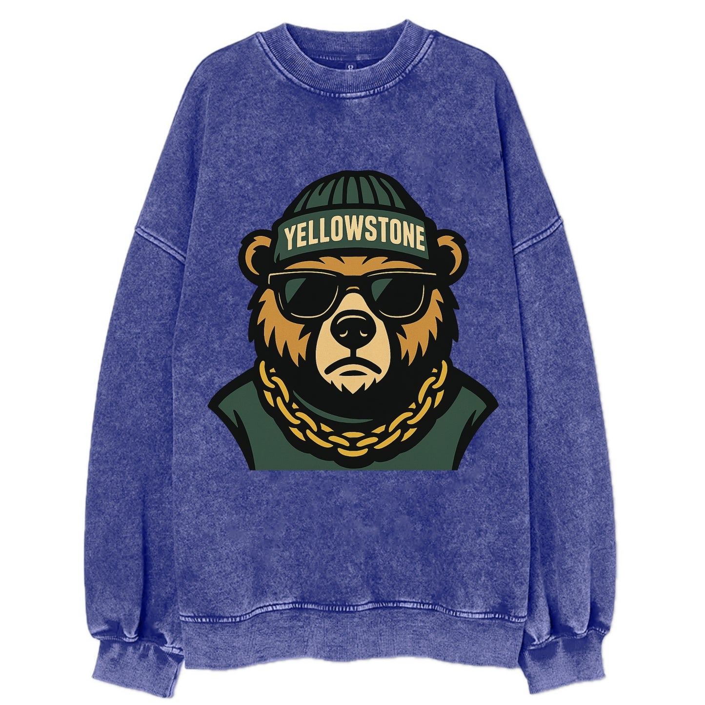 Yellowstone Bear - Vintage Sweatshirt - Blue