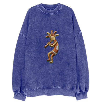 Kokopelli - Vintage Sweatshirt - Blue