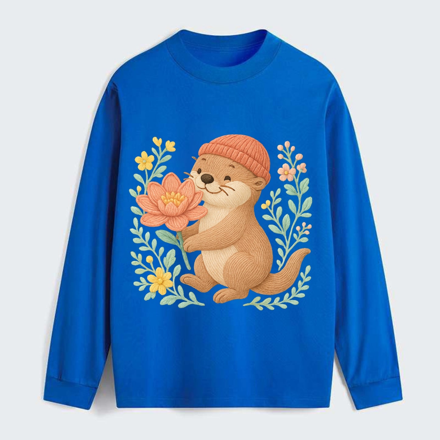 Peach Otter - Classic Long Sleeve Shirt - Blue