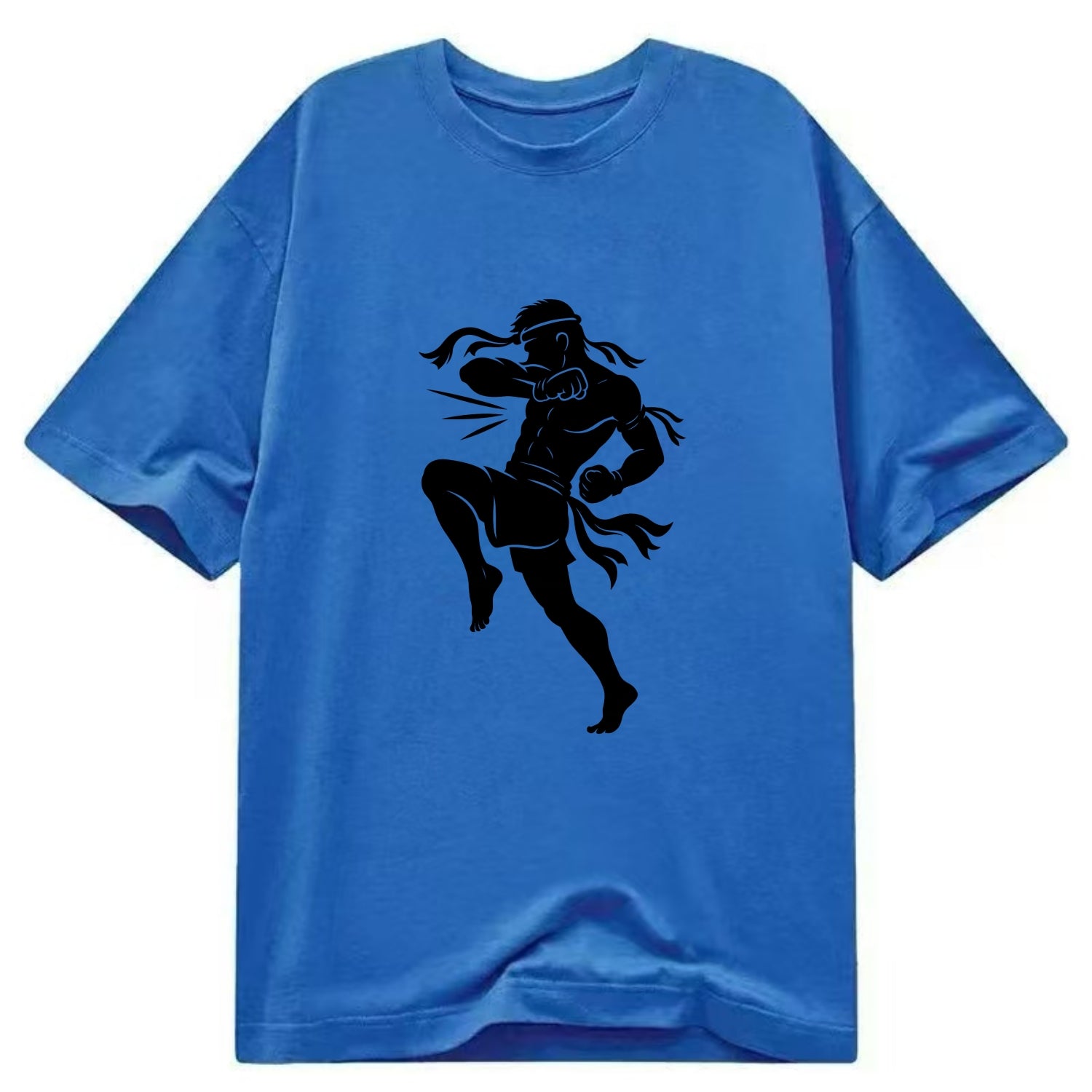 Thai Muay Thai fighter elbow strike - Classic T-shirt - Blue