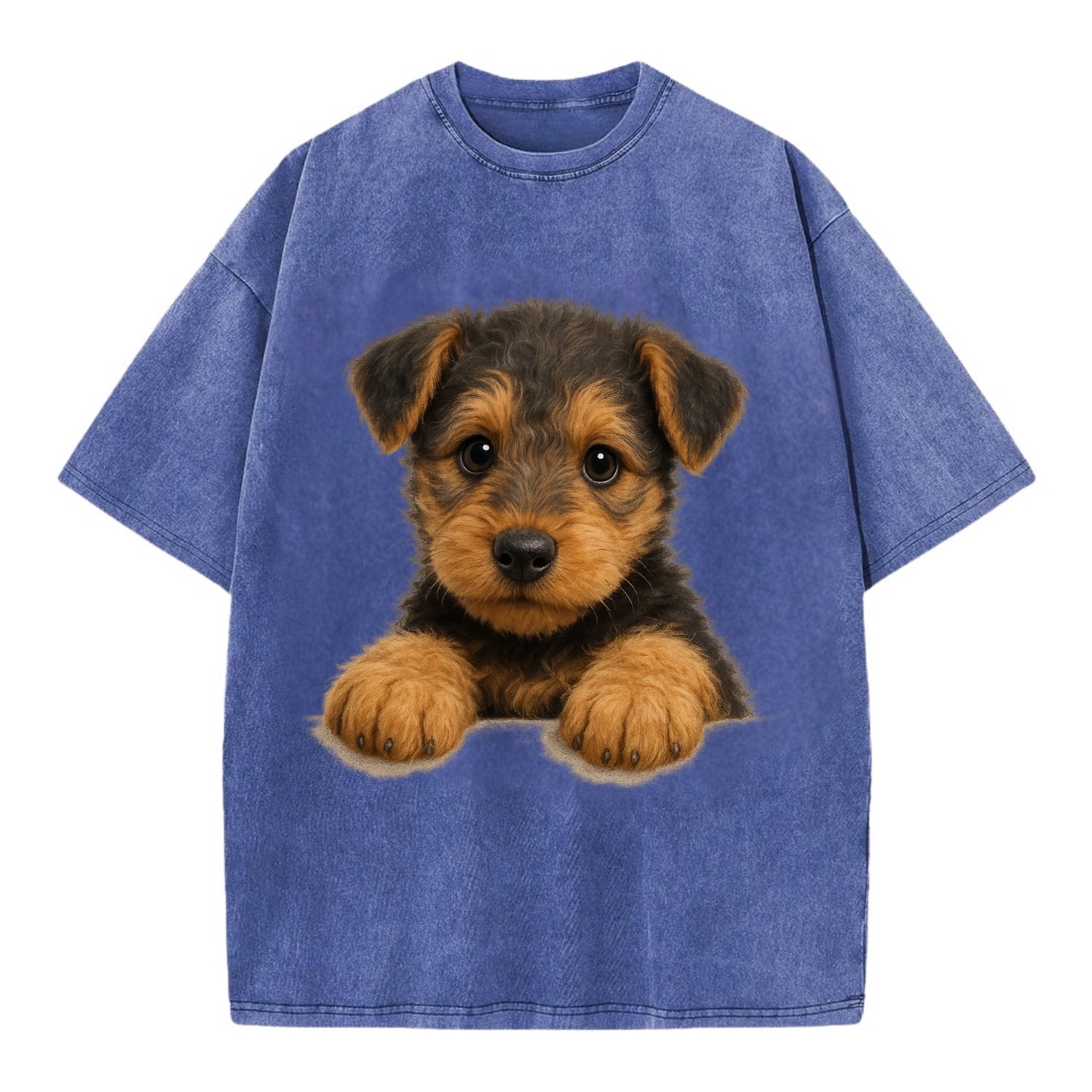Airedale Terrier  - Vintage T-shirt - Blue