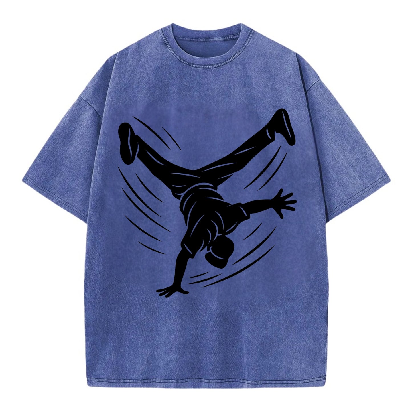 Breakdancer windmill move - Vintage T-shirt - Blue