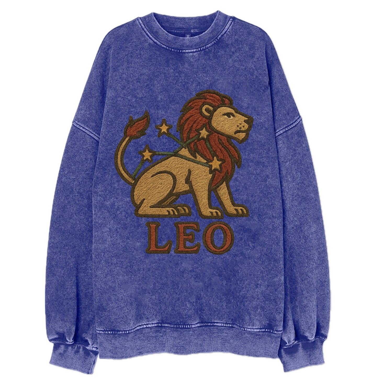Leo Lion  - Vintage Sweatshirt - Blue