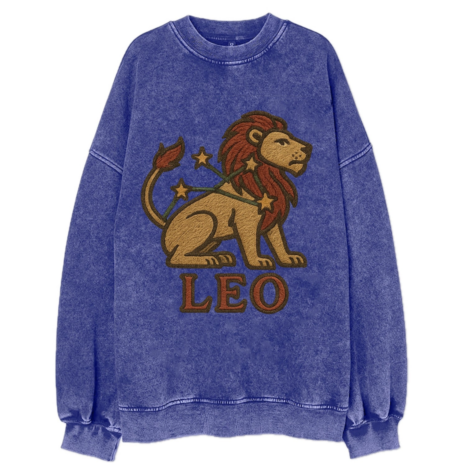 Leo Lion  - Vintage Sweatshirt - Blue