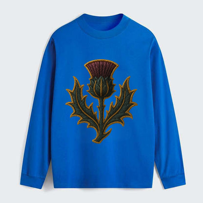Scottish Thistle  - Classic Long Sleeve Shirt - Blue