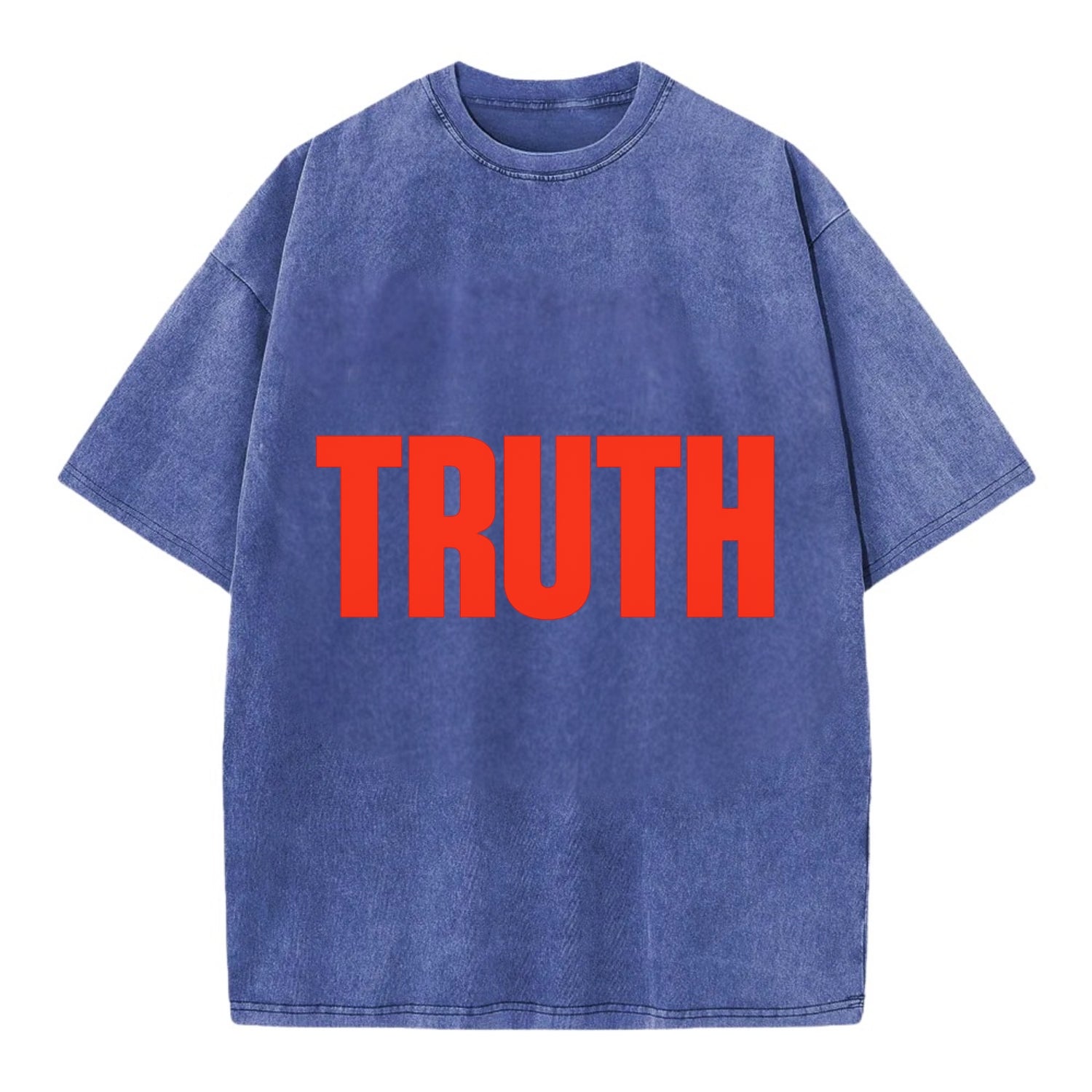 Bold typography design - "TRUTH" - honesty, reality - Vintage T-shirt - Blue