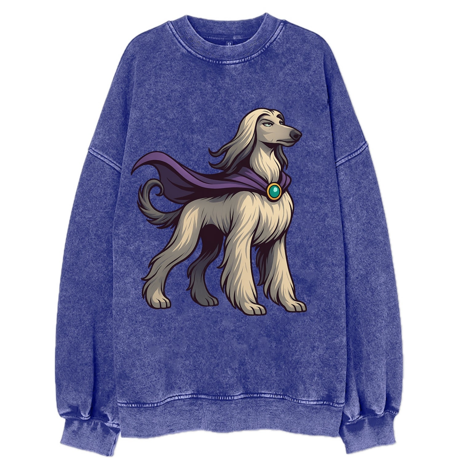 Afghan Hound Mystic Hero  - Vintage Sweatshirt - Blue