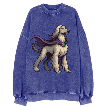 Afghan Hound Mystic Hero  - Vintage Sweatshirt - Blue