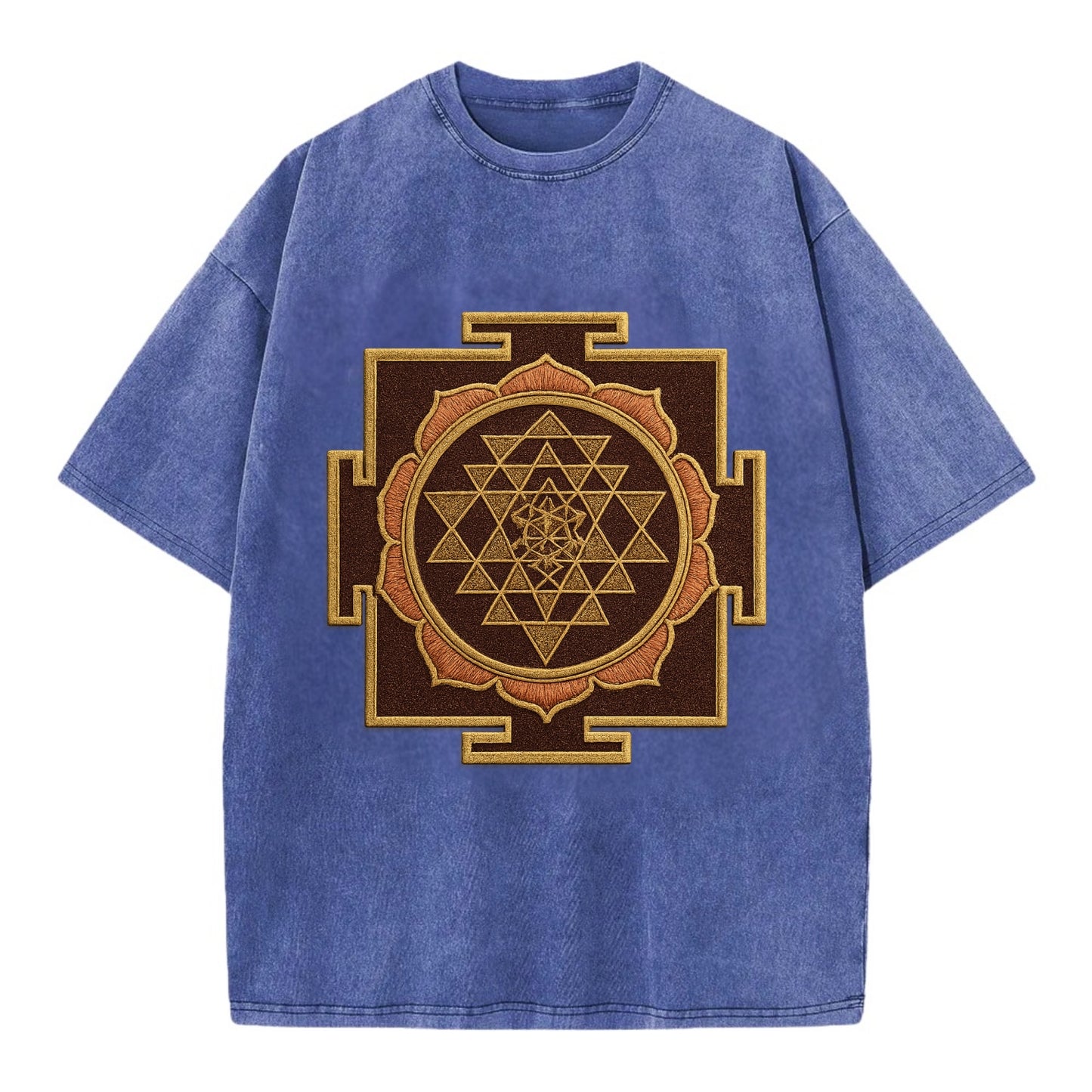 Sri Yantra  - Vintage T-shirt - Blue