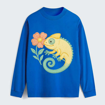 Yellow Chameleon - Classic Long Sleeve Shirt - Blue