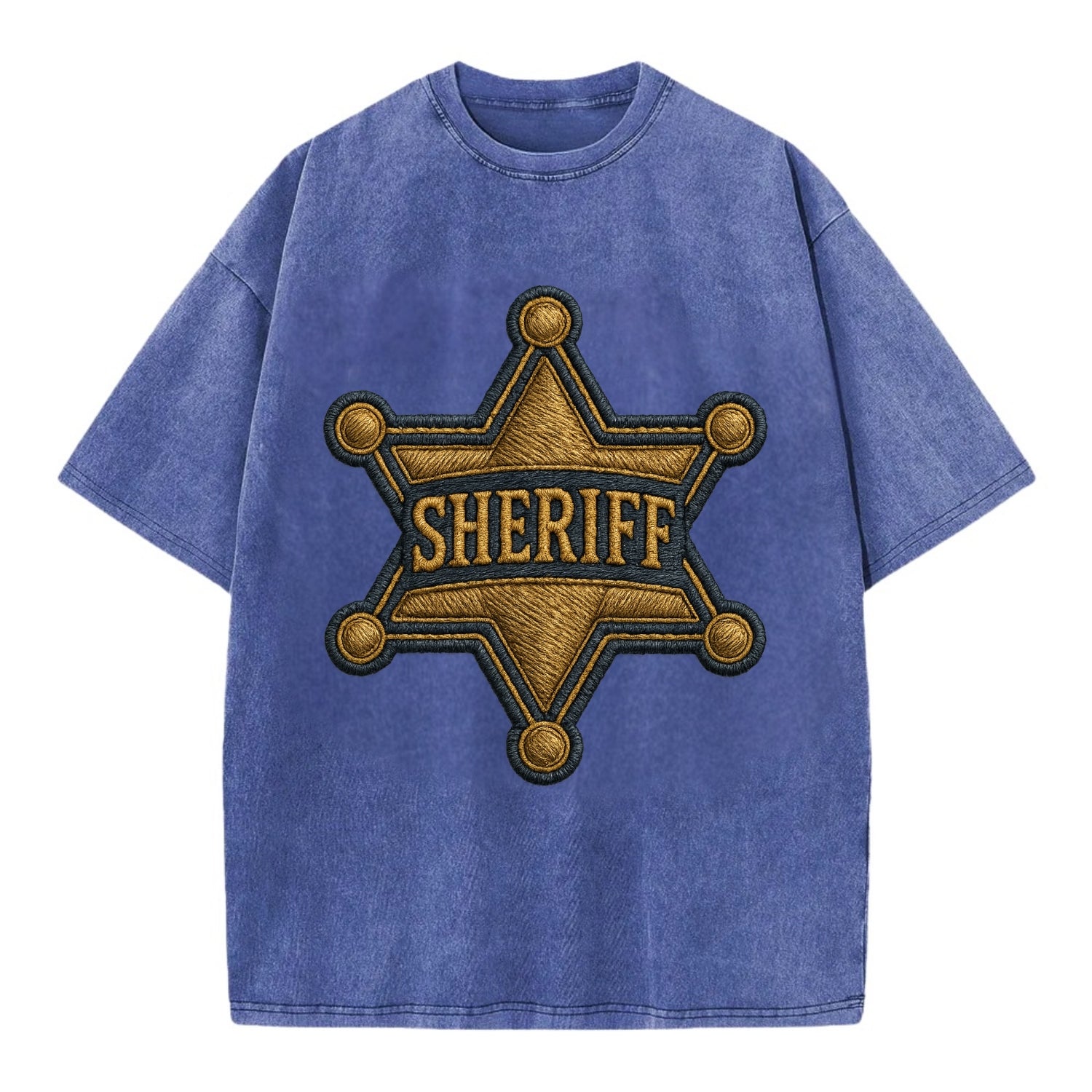 Sheriff Badge  - Vintage T-shirt - Blue