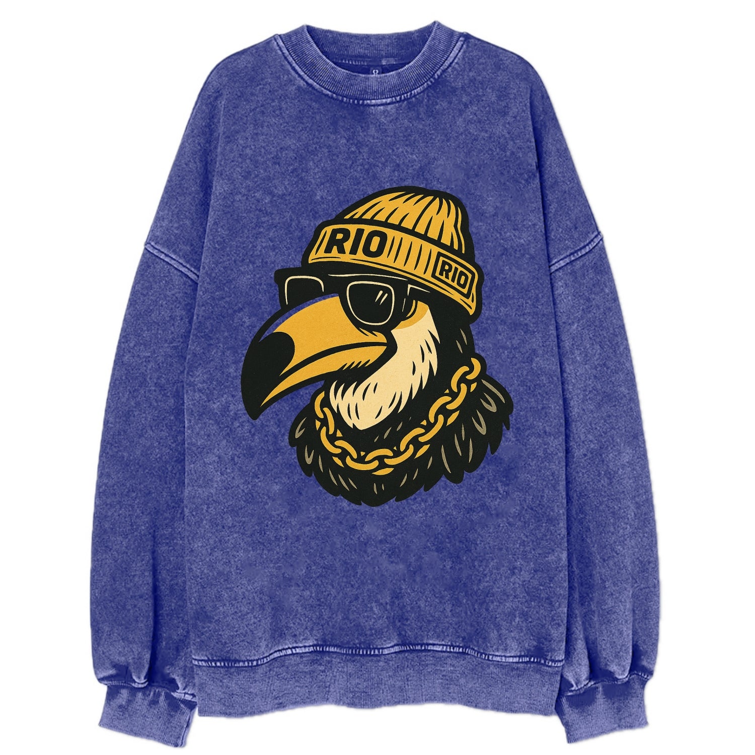 Rio Toucan - Vintage Sweatshirt - Blue