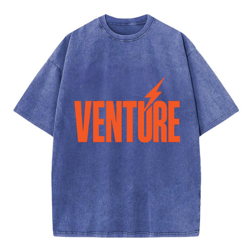 Bold typography design - VENTURE - taking risks, bold exploration - Vintage T-shirt