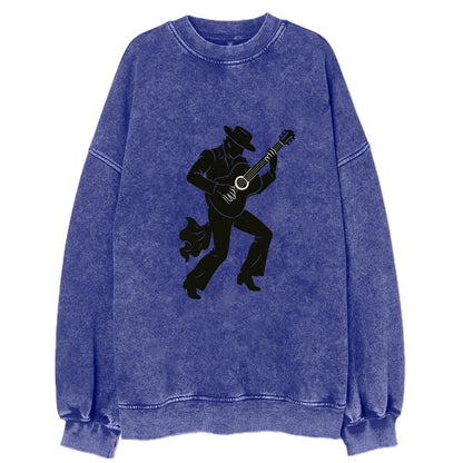 Flamenco guitarist dramatic pose - Vintage Sweatshirt - Blue