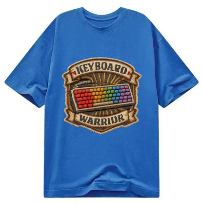 KEYBOARD WARRIOR - mechanical keyboard in RGB rainbow , PC master race - Classic T-shirt - Blue