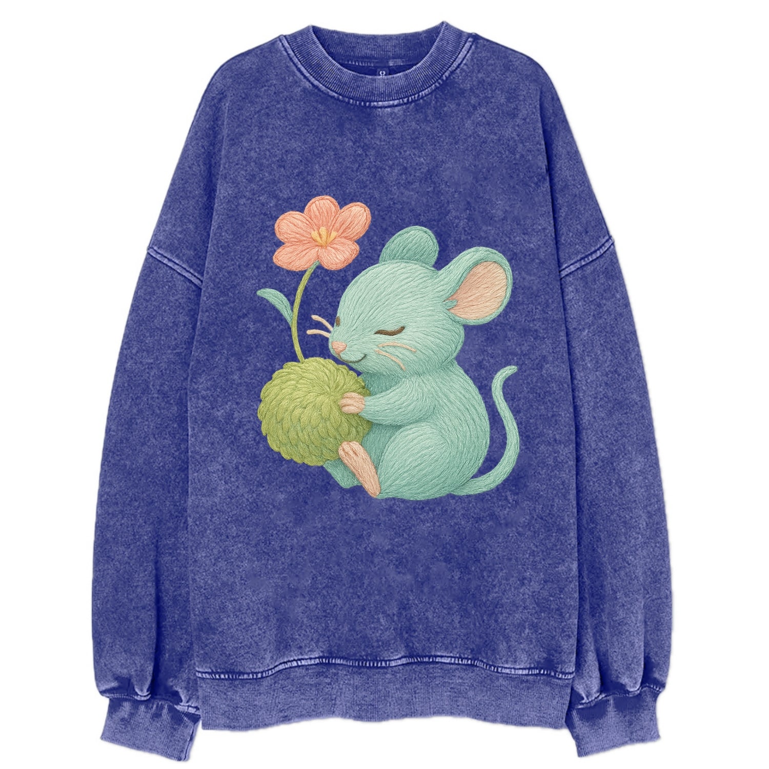 Mint Mouse - Vintage Sweatshirt - Blue
