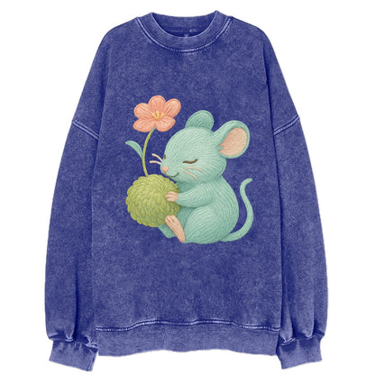 Mint Mouse - Vintage Sweatshirt - Blue
