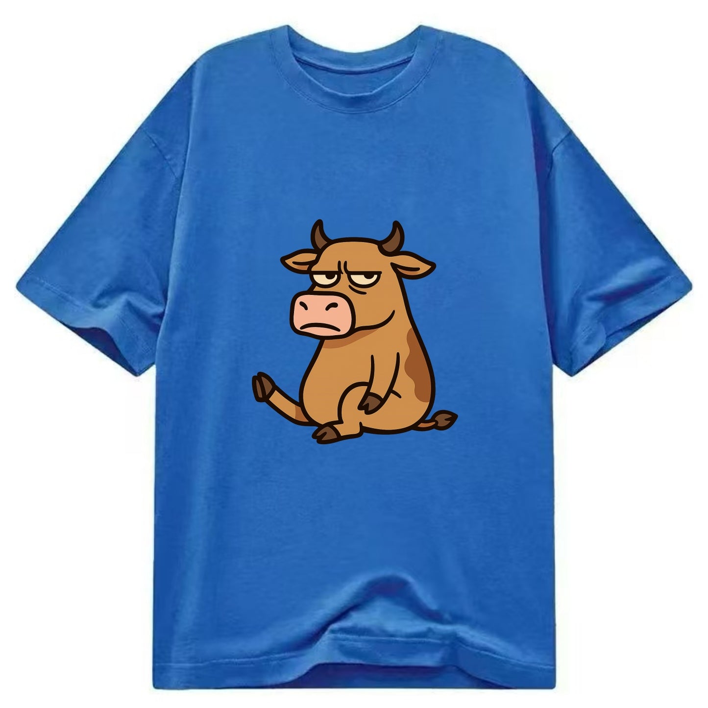 The Cow Judging Silently - Classic T-shirt - Blue