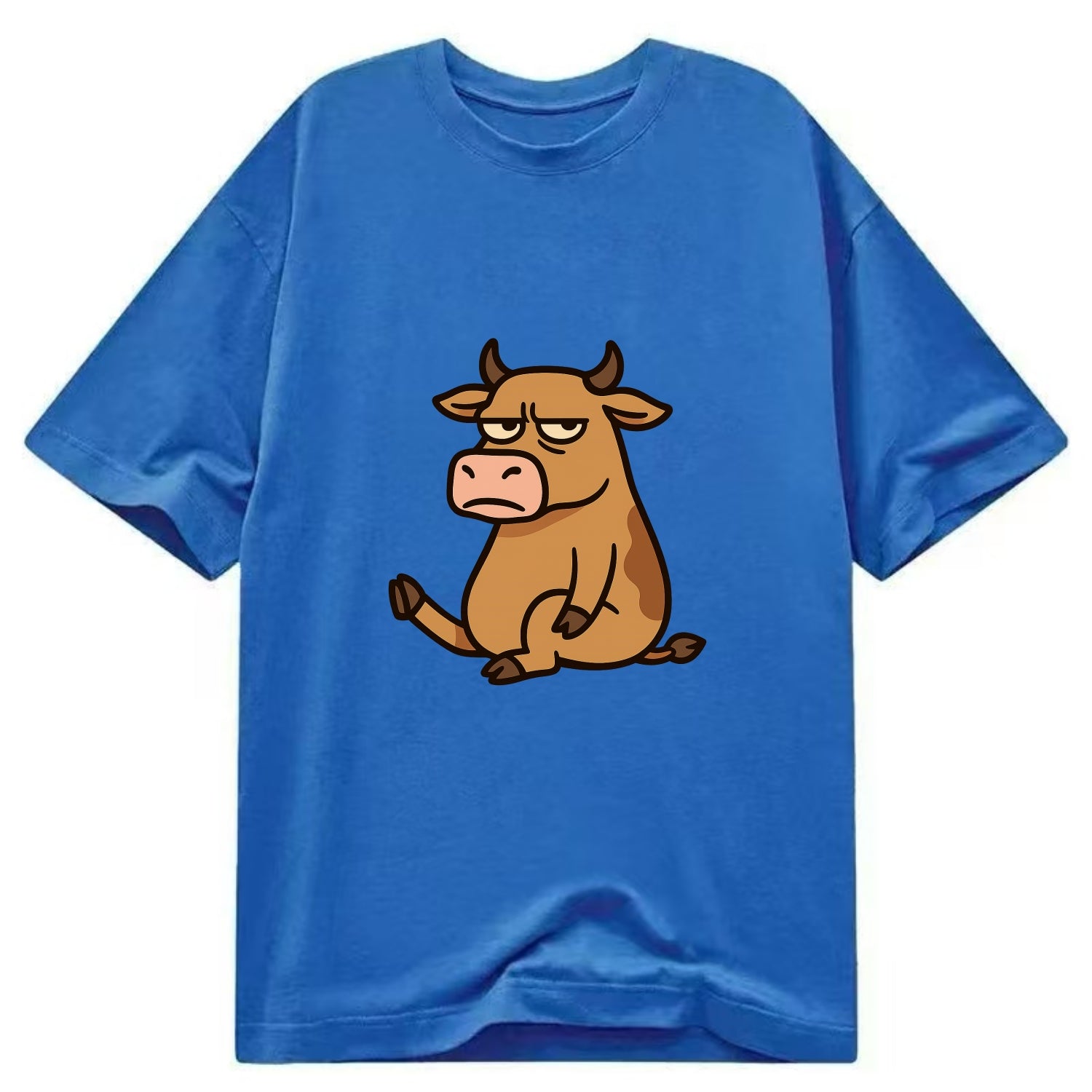 The Cow Judging Silently - Classic T-shirt - Blue