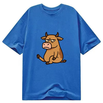 The Cow Judging Silently - Classic T-shirt - Blue