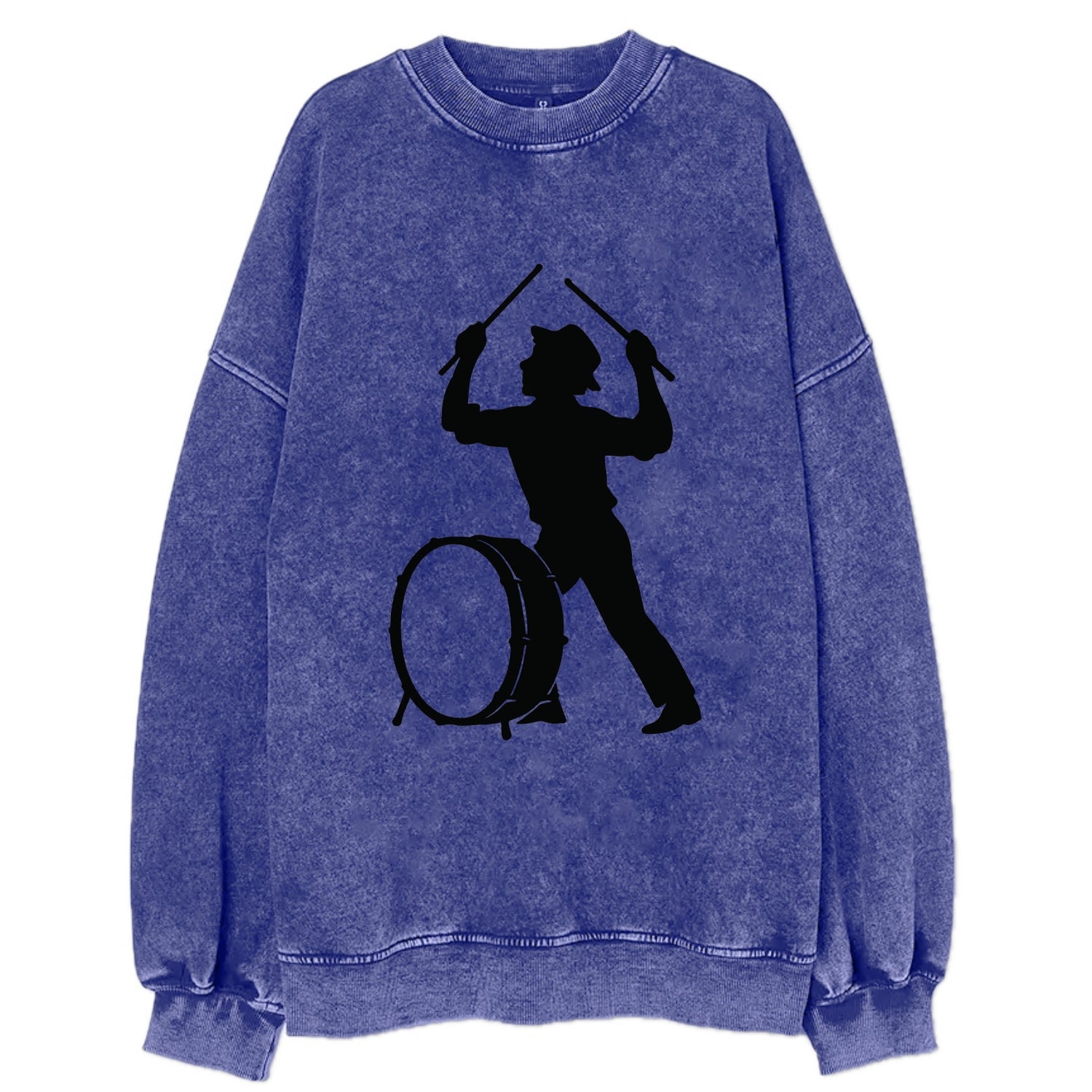 Drummer with drumsticks raised high - Vintage Sweatshirt - Blue