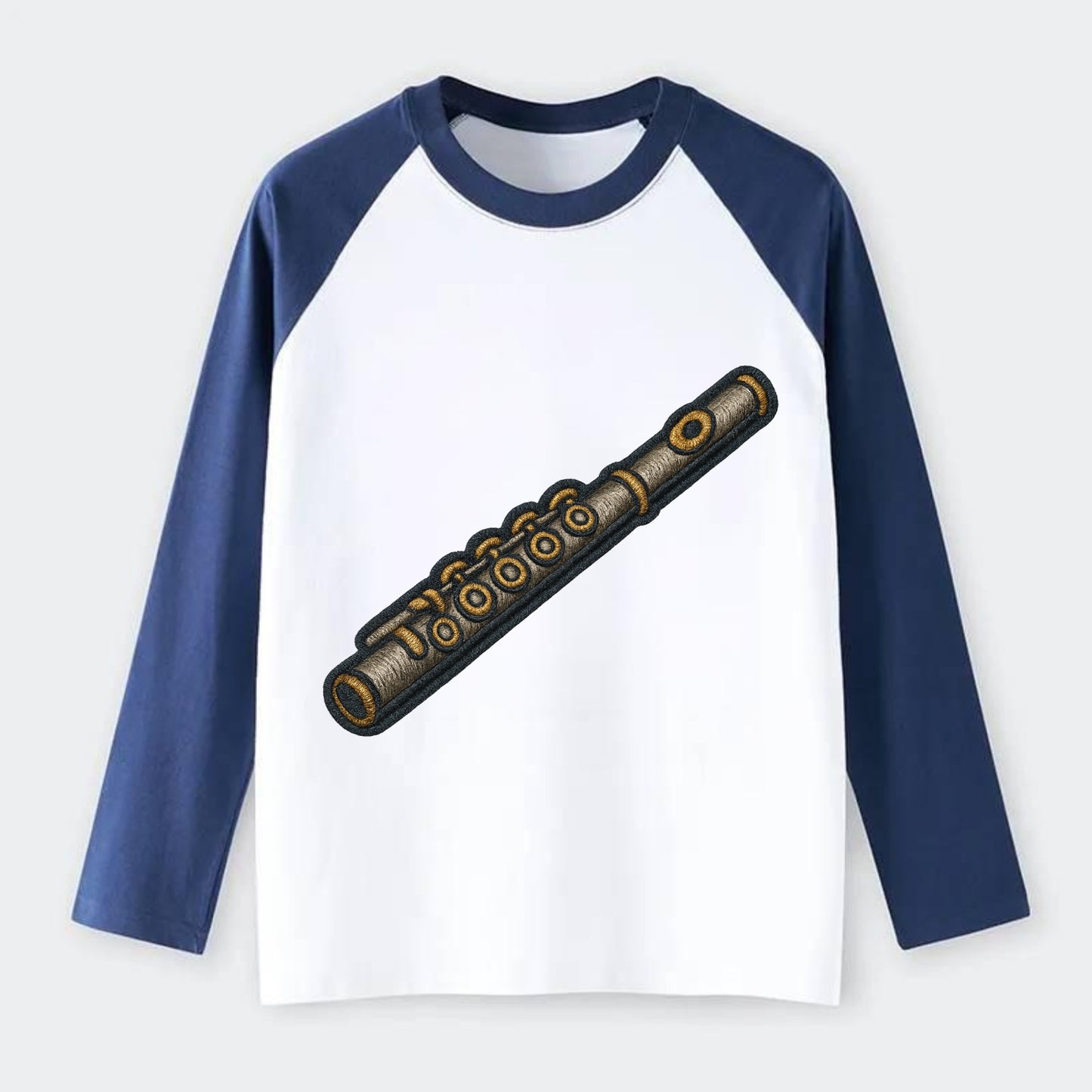 Flute  - Raglan Long Sleeve T-Shirt - Blue
