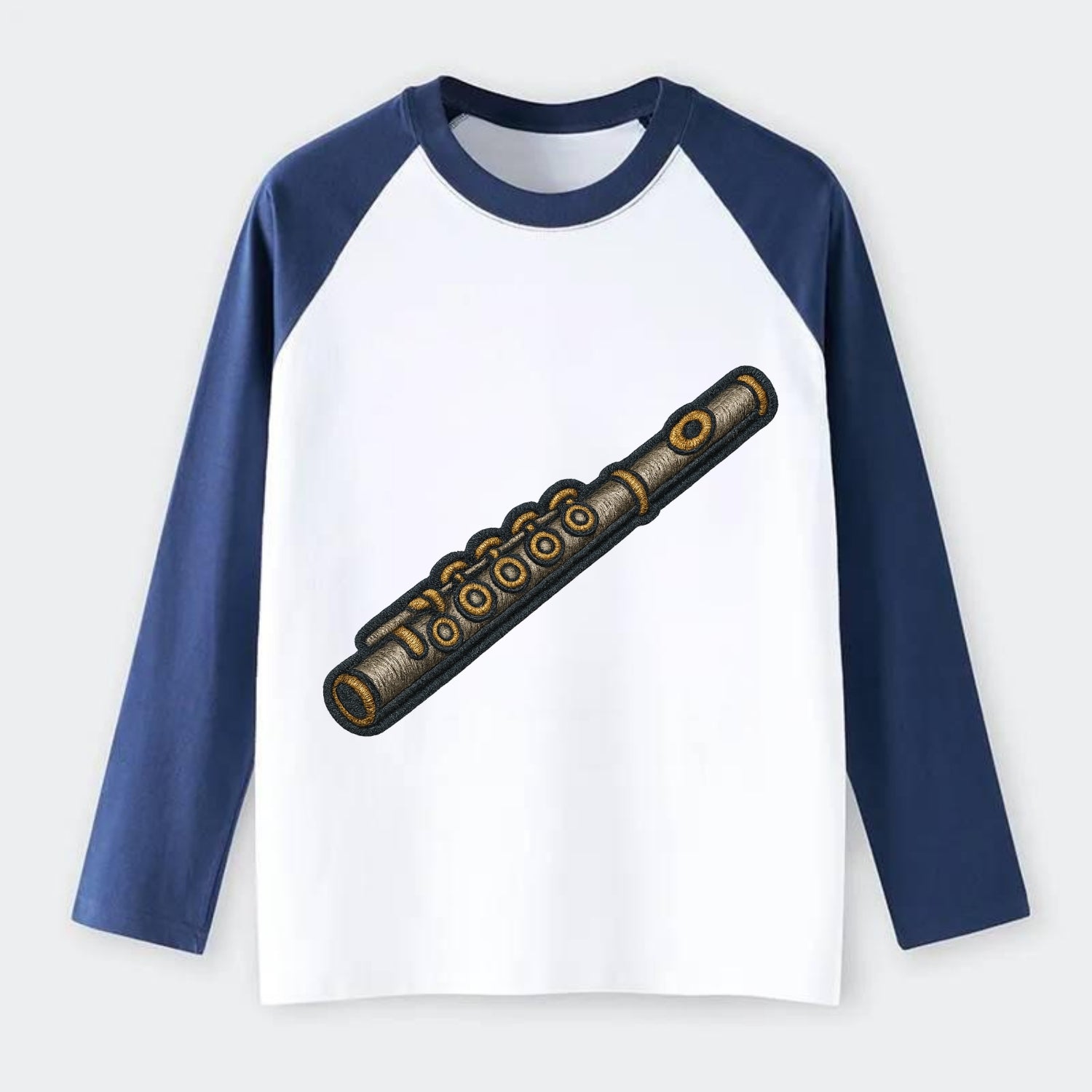 Flute  - Raglan Long Sleeve T-Shirt - Blue