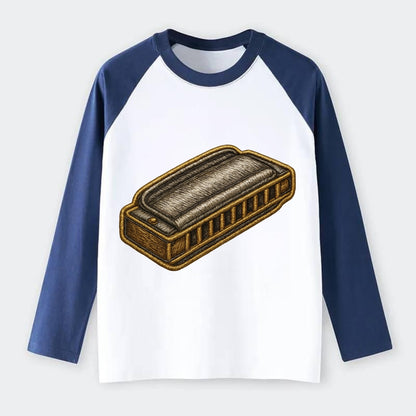 Harmonica  - Raglan Long Sleeve T-Shirt - Blue