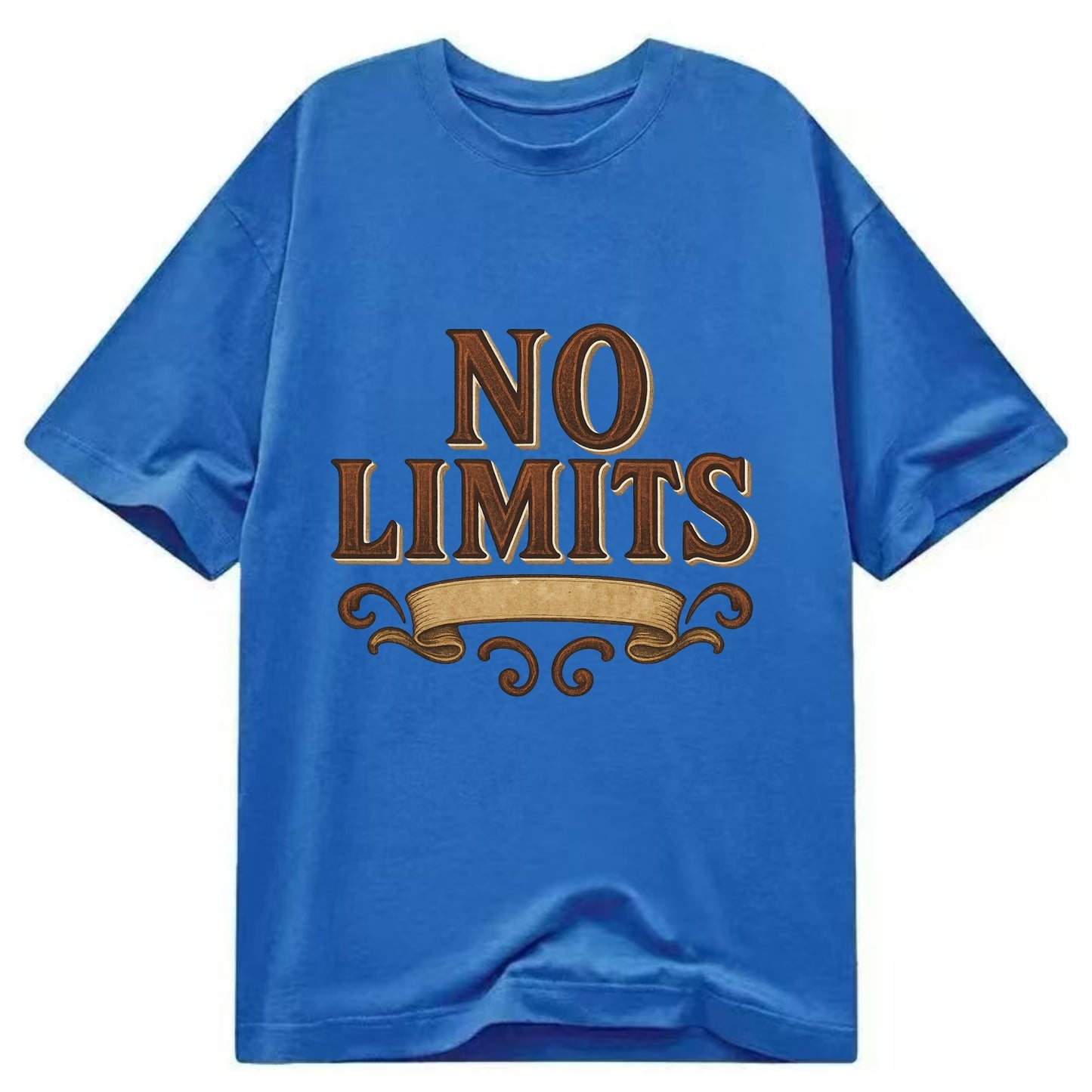 Bold typography design - "NO LIMITS" - boundless potential - Classic T-shirt - Blue