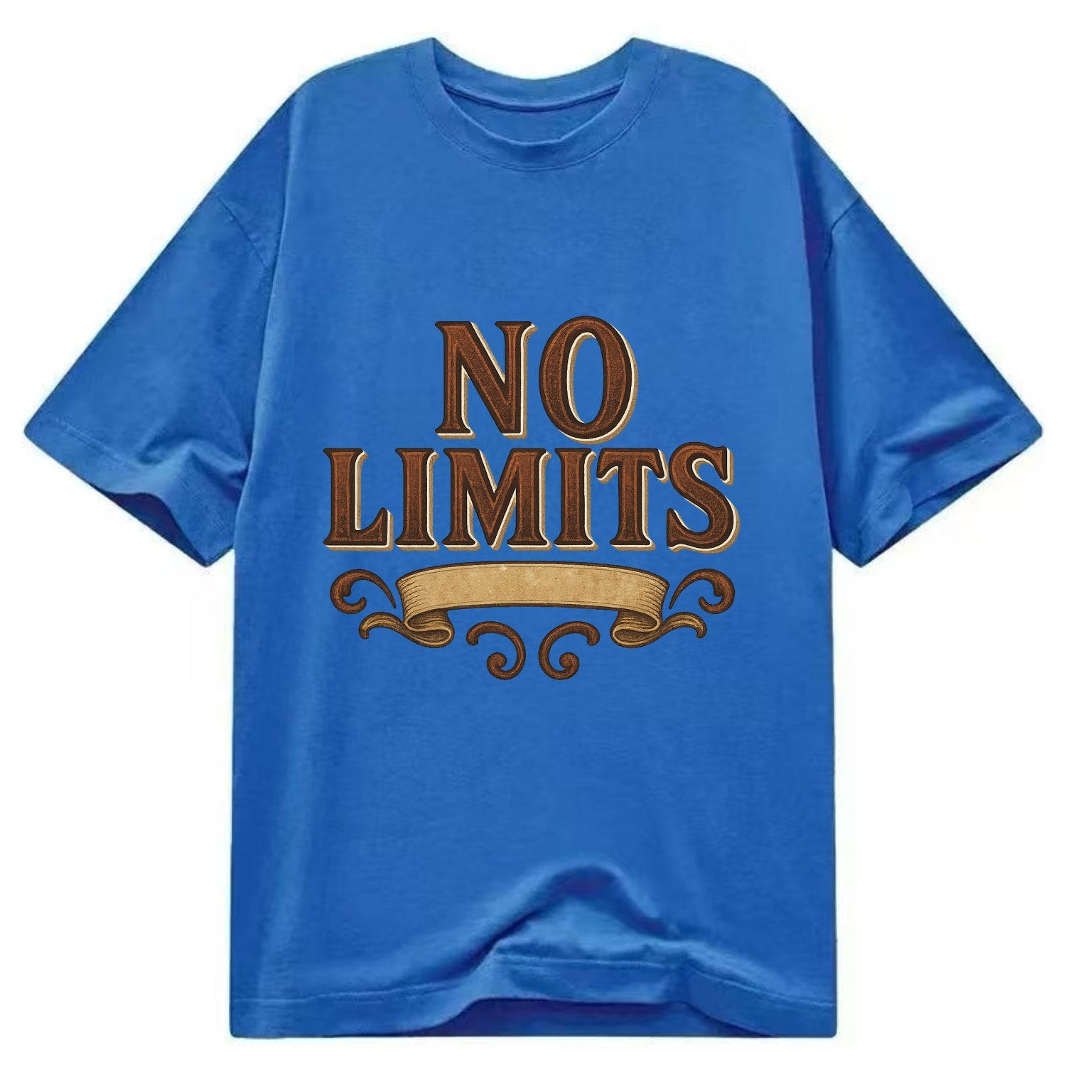 Bold typography design - "NO LIMITS" - boundless potential - Classic T-shirt - Blue