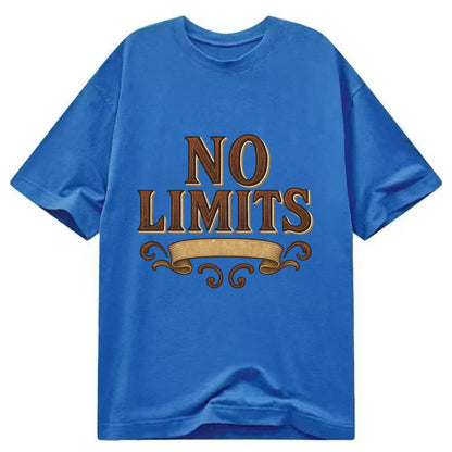 Bold typography design - "NO LIMITS" - boundless potential - Classic T-shirt - Blue