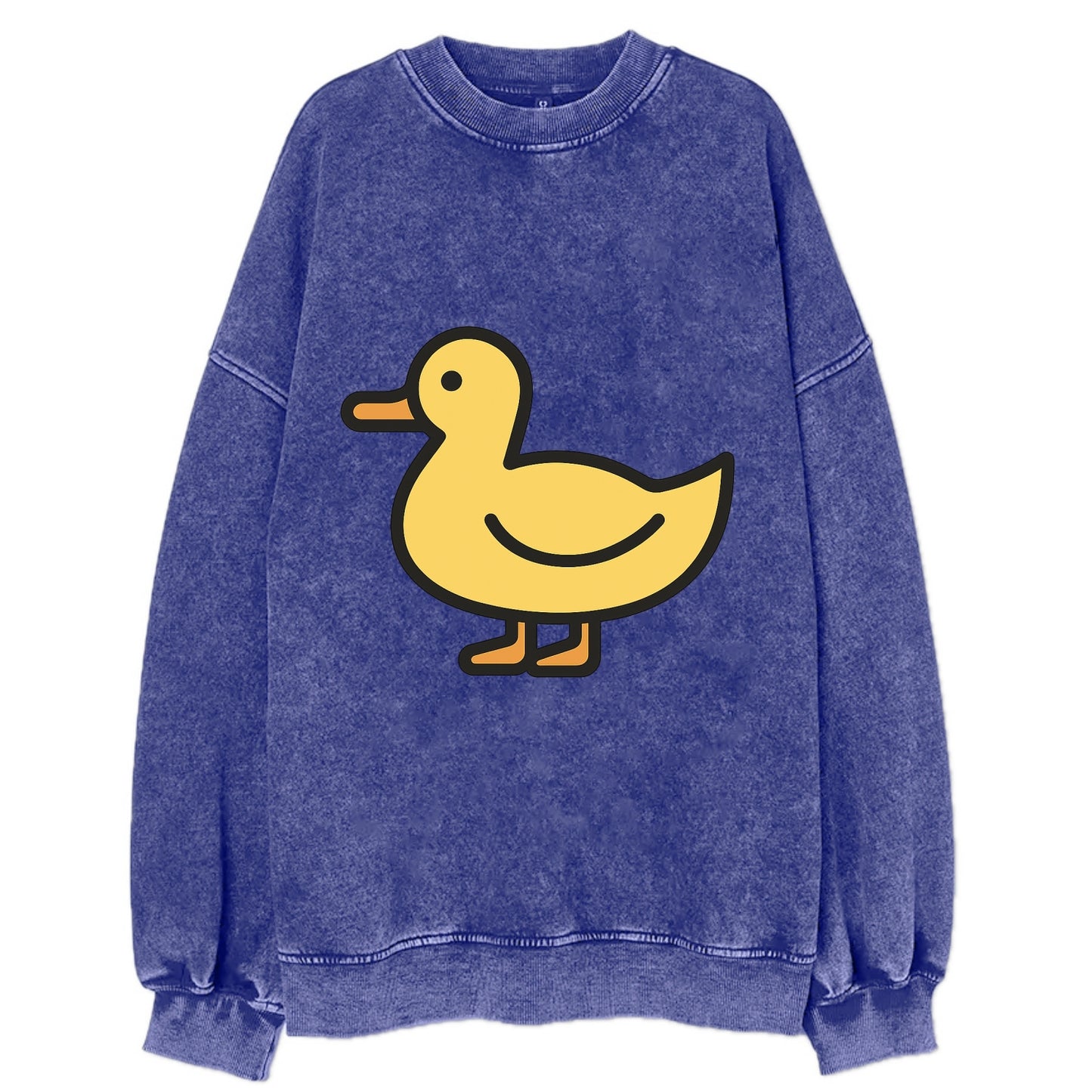 Duck - Yellow mallard flat side profile - Vintage Sweatshirt - Blue