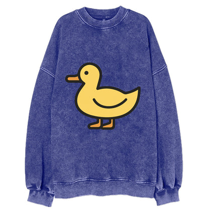 Duck - Yellow mallard flat side profile - Vintage Sweatshirt - Blue