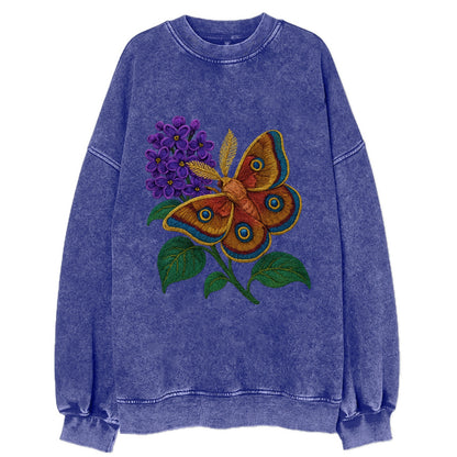 Polyphemus Moth - Vintage Sweatshirt - Blue