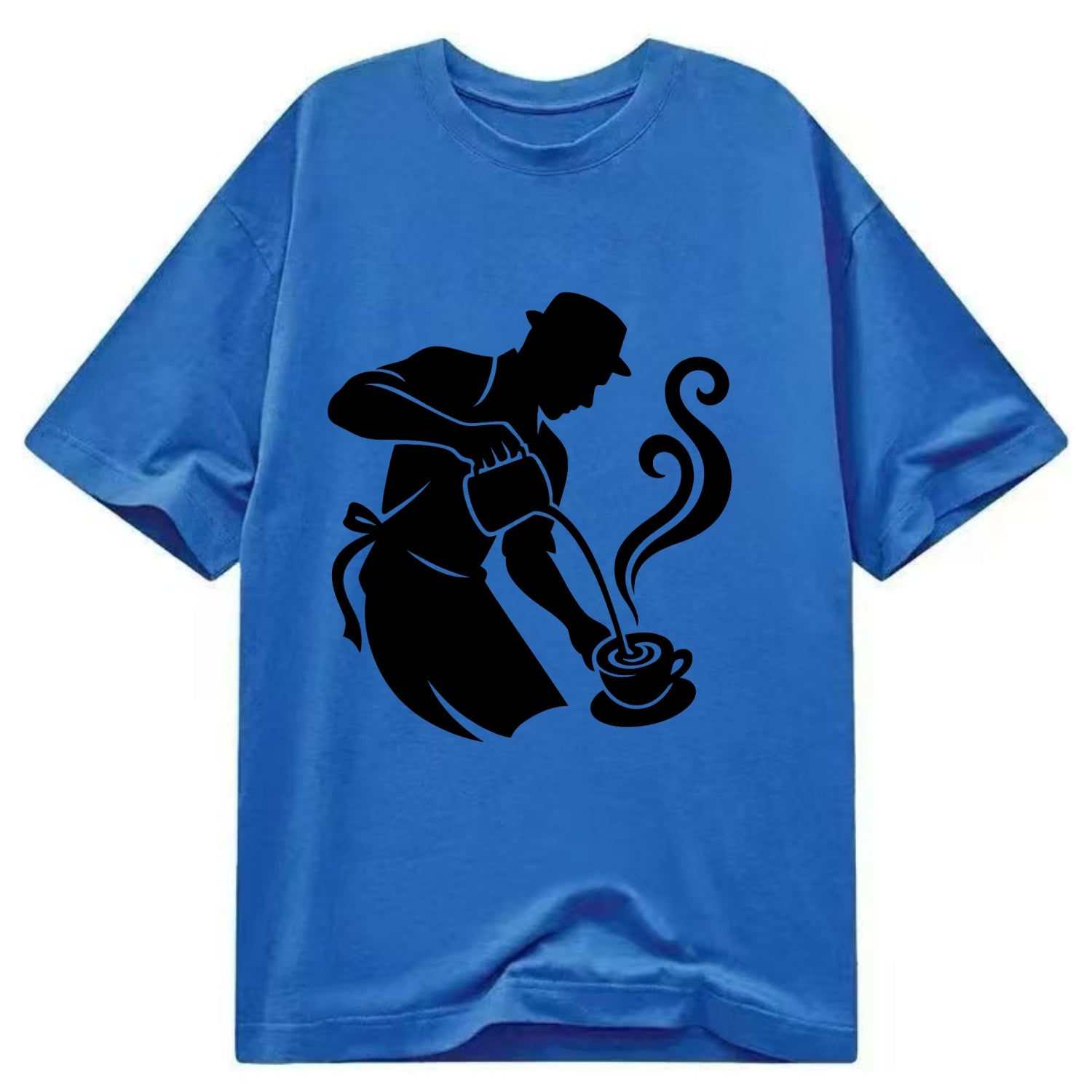 Barista creating latte art - Classic T-shirt - Blue