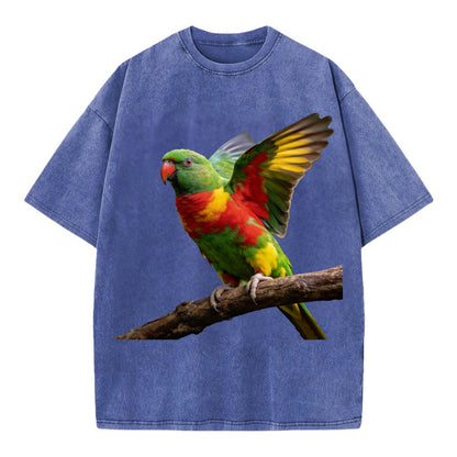 Parrot - Vintage T-shirt - Blue