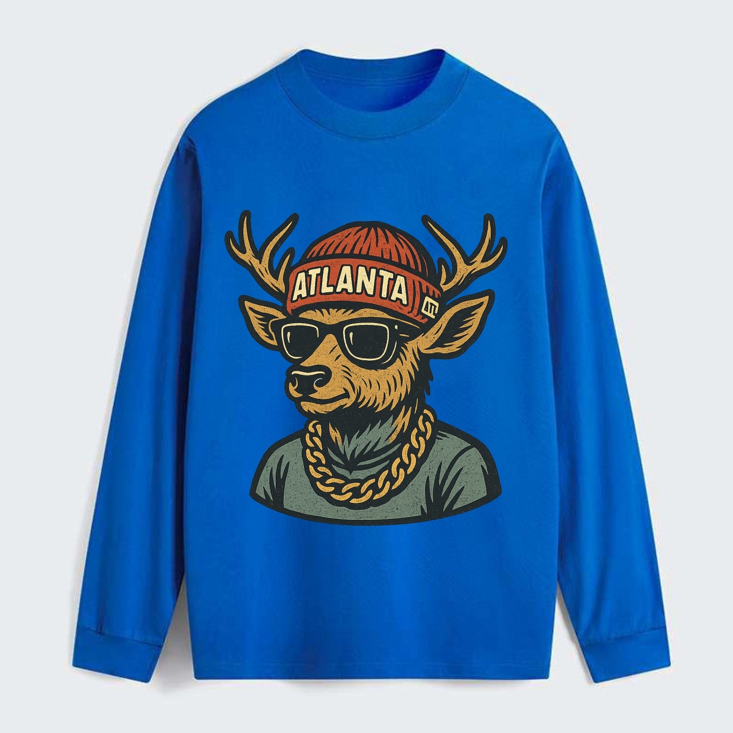 "deer" "atlanta" "atl" "red" "us South" - Classic Long Sleeve Shirt - Blue