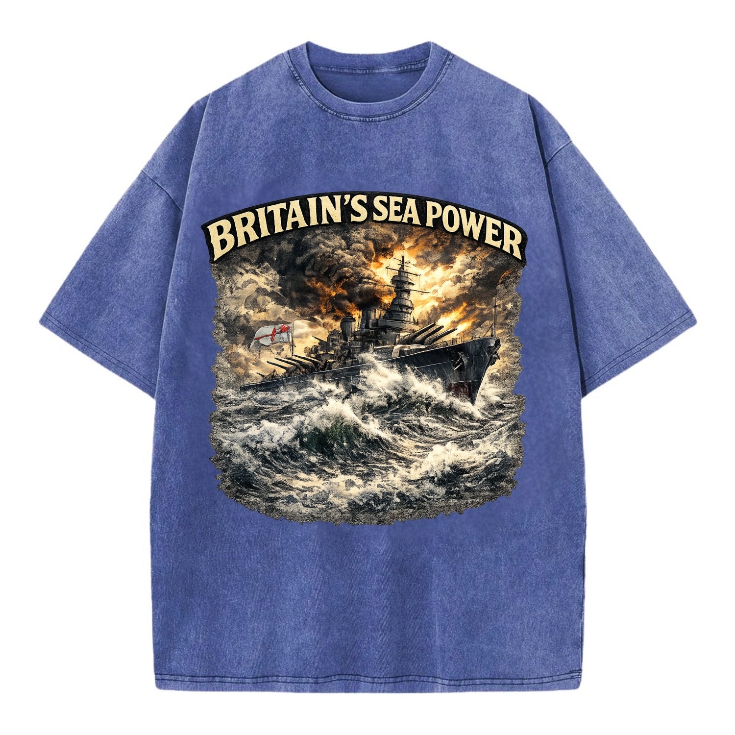 Britain's Sea Power - Vintage T-shirt - Blue